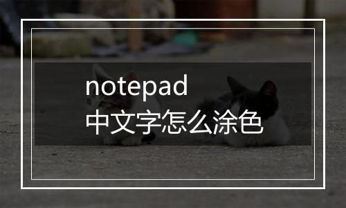 notepad中文字怎么涂色