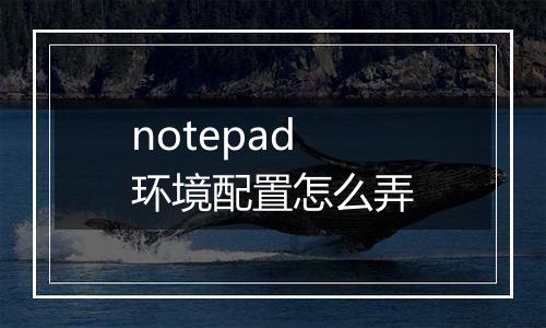 notepad环境配置怎么弄