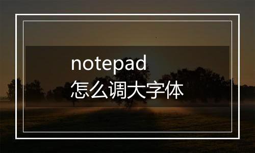 notepad怎么调大字体