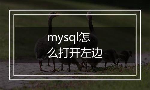mysql怎么打开左边