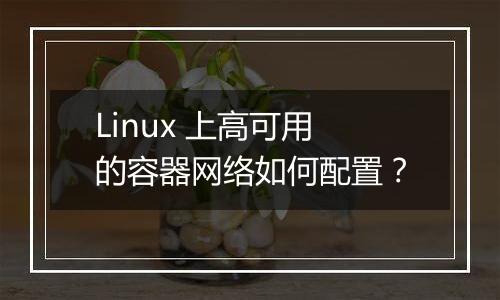 Linux 上高可用的容器网络如何配置?