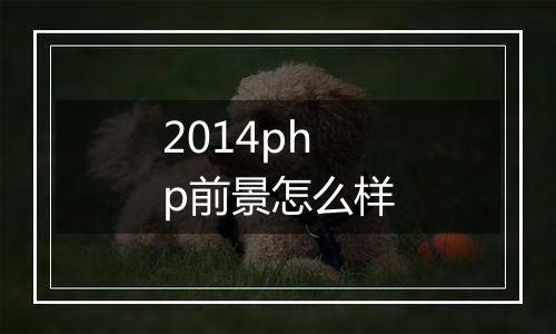 2014php前景怎么样