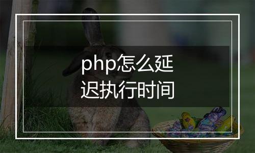 php怎么延迟执行时间
