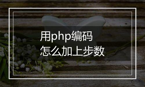 用php编码怎么加上步数