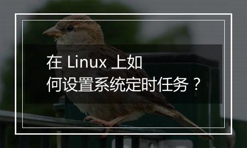 在 Linux 上如何设置系统定时任务?