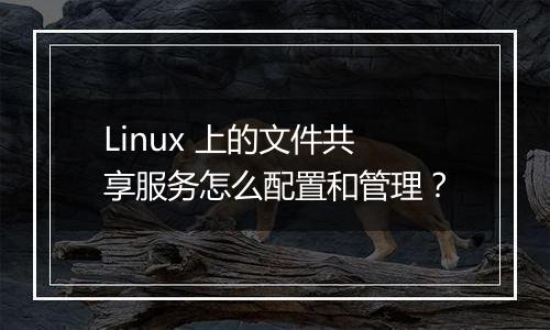 Linux 上的文件共享服务怎么配置和管理？