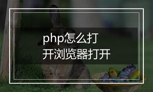 php怎么打开浏览器打开