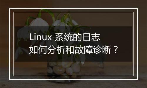 Linux 系统的日志如何分析和故障诊断？