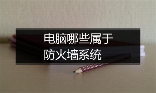 电脑哪些属于防火墙系统
