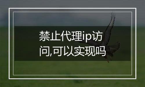 禁止代理ip访问,可以实现吗