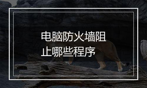 电脑防火墙阻止哪些程序