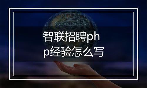 智联招聘php经验怎么写