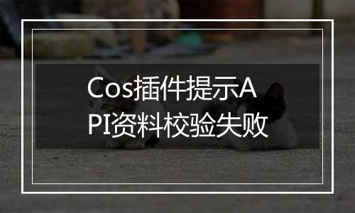 Cos插件提示API资料校验失败