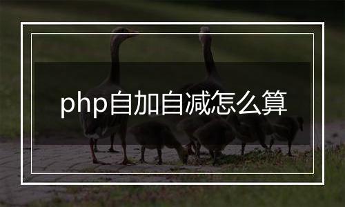 php自加自减怎么算