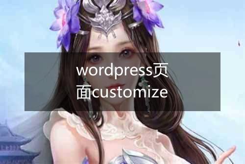 wordpress页面customize