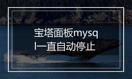 宝塔面板mysql一直自动停止