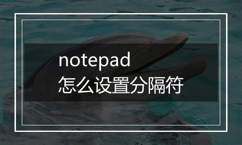 notepad怎么设置分隔符