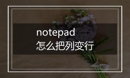 notepad怎么把列变行