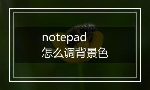 notepad怎么调背景色
