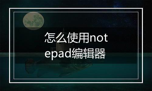 怎么使用notepad编辑器