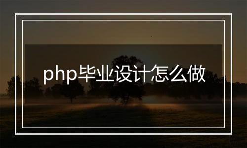 php毕业设计怎么做