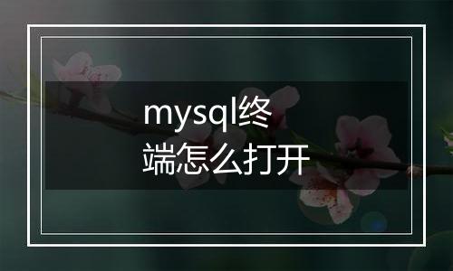 mysql终端怎么打开