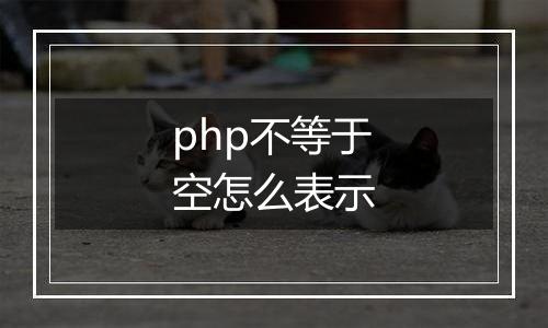 php不等于空怎么表示