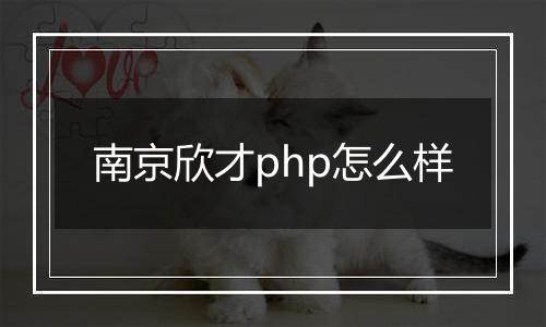 南京欣才php怎么样