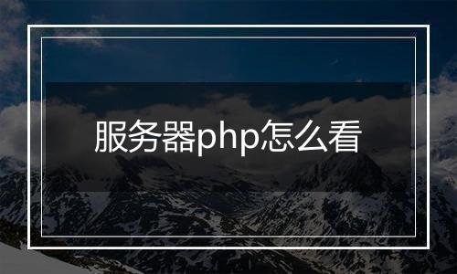 服务器php怎么看