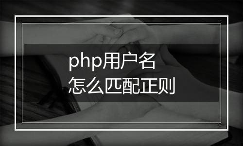 php用户名怎么匹配正则