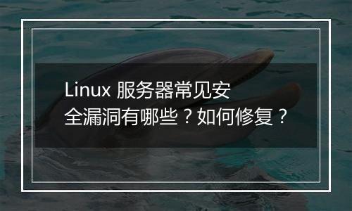 Linux 服务器常见安全漏洞有哪些？如何修复？