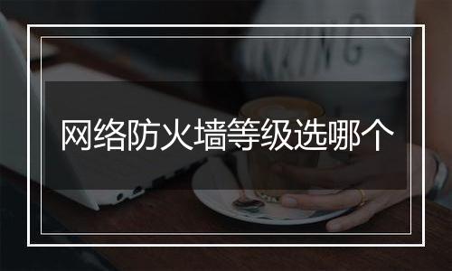 网络防火墙等级选哪个