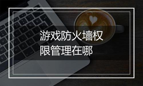 游戏防火墙权限管理在哪