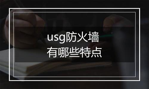 usg防火墙有哪些特点