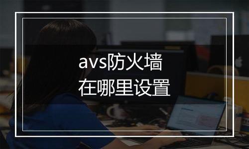 avs防火墙在哪里设置