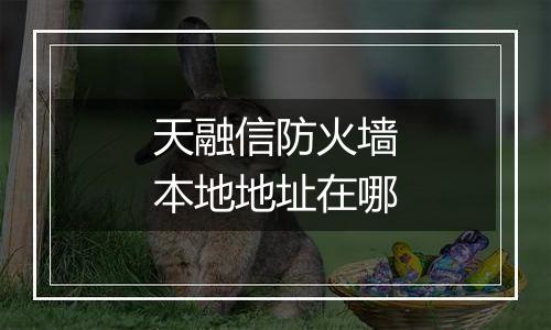 天融信防火墙本地地址在哪
