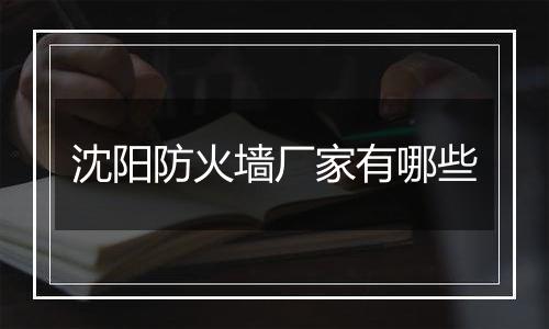 沈阳防火墙厂家有哪些