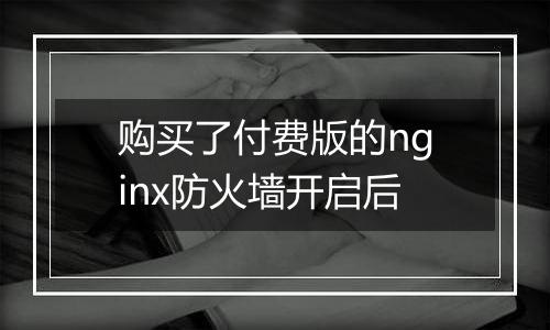 购买了付费版的nginx防火墙开启后