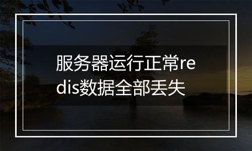 服务器运行正常redis数据全部丢失