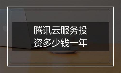 腾讯云服务投资多少钱一年