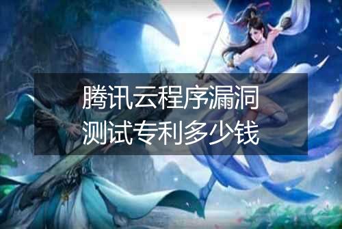 腾讯云程序漏洞测试专利多少钱