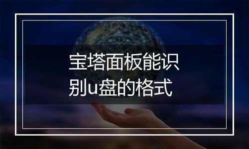 宝塔面板能识别u盘的格式
