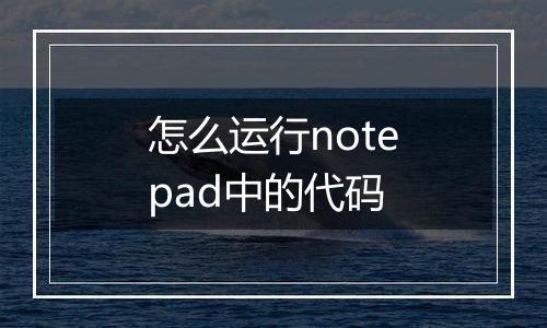 怎么运行notepad中的代码