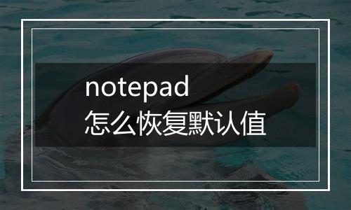 notepad怎么恢复默认值