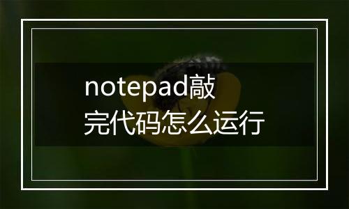 notepad敲完代码怎么运行