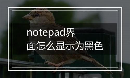 notepad界面怎么显示为黑色