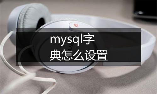 mysql字典怎么设置