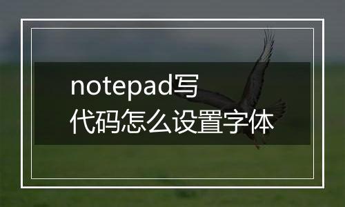 notepad写代码怎么设置字体