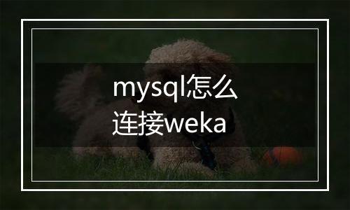 mysql怎么连接weka