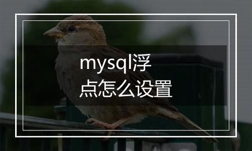 mysql浮点怎么设置